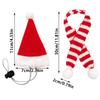 Chicken Outfits Christmas Santa Themed Christmas Pet Chicken Hat Scarf Set with Adjustable Chin Strap for Hen Hamster Rabbit