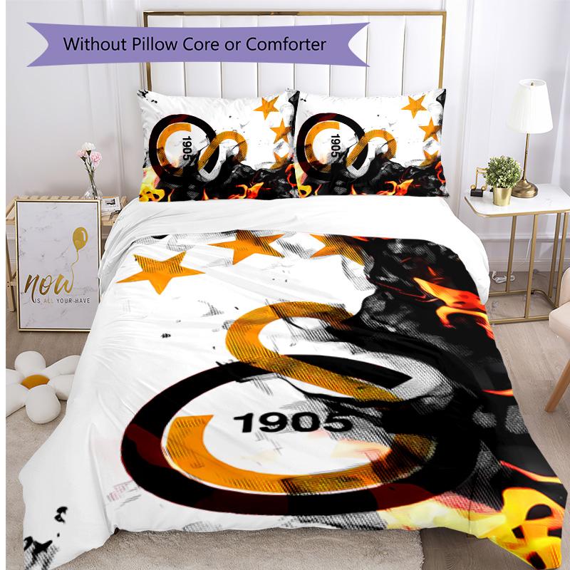 Set Lenzuola Stampato Galatasaray 3 Pezzi Morbido Traspirante Copripiumino Federe Set Lavabile Decorazione Camera da Letto Regalo per la Casa