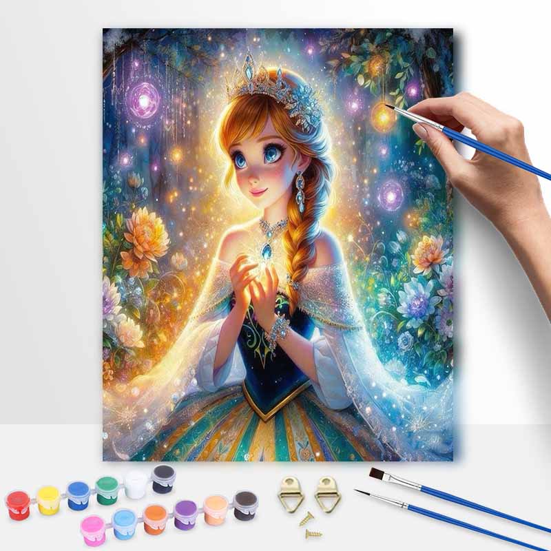 Disney Oil Paint Hand Painting Kit Magic Princess Decoration Classic Style Home Decor Elegant Fantasy Art Gift Canvas Wall Painting