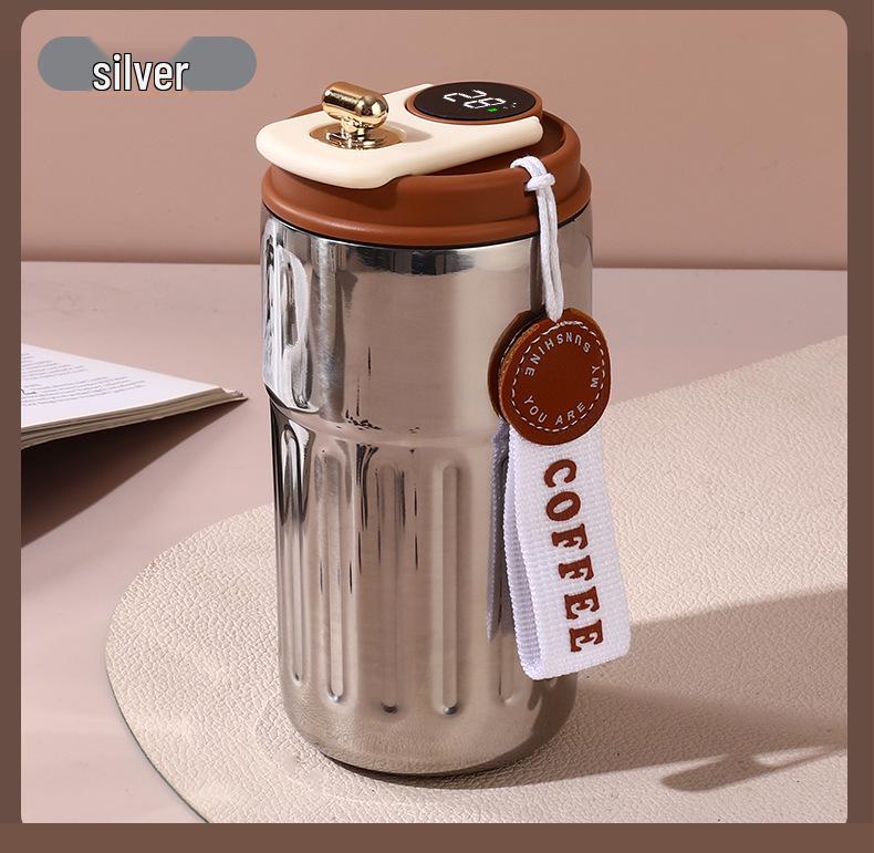 Smart Display Coffee Cup: 316 Stainless Steel Insulated Travel Mug