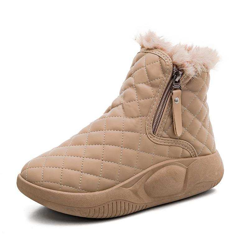 High-top Cotton Shoes Winter Velvet Thickened Warm Snow Boots Women's Versatile New Cotton Boots Large Cotton Women's Shoes Winter