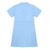 Hospital Lab Coat Uniform S-XXL for Women Adults - Solid Color Scrub Dress with Lapel Collar Short Sleeve and Button Front