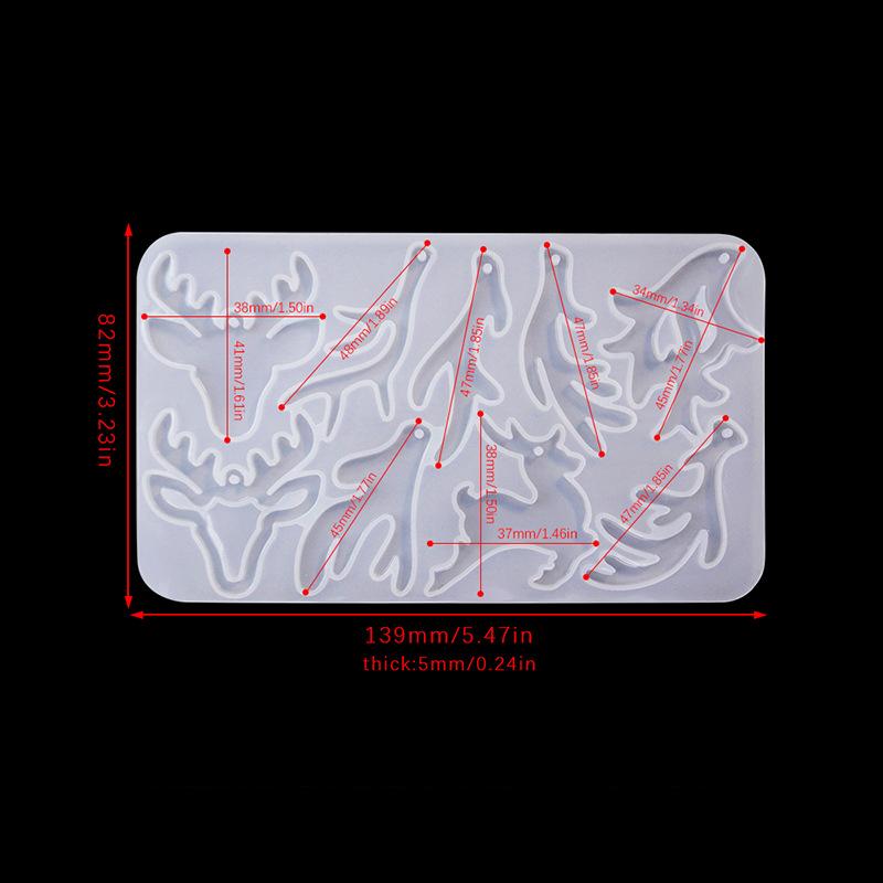 Christmas Elk Earring Pendant Crystal Epoxy Silicone Mold DIY Snowman Bell Shape Pendant Mold For Jewelry Making Craft Keychain