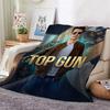 Top Gun Style Fighter Jet Pilot Poster Pattern Theme Flannel Blanket Skinfriendly Warm Throw Blanket For Living Room Office Nap Home Party Decor