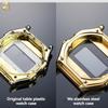 Dla Casio CASIO seria A168W zmodyfikowana stal nierdzewna metalowa mała sztabka złota srebrny blok koperta zegarka akcesoria do paska