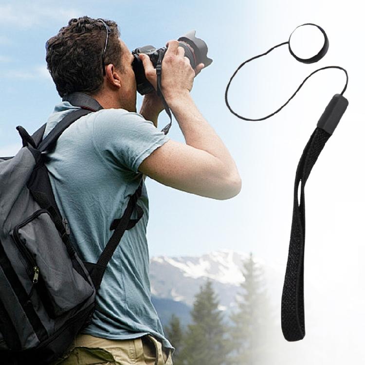 Elastic Camera Lens Cover Leash With Silicone Mount Doubled As A Convenient Wrist Strap