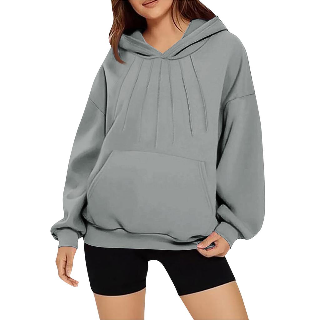 Women's Fashionable And Comfortable Long-Sleeved Solid Color Hoodie