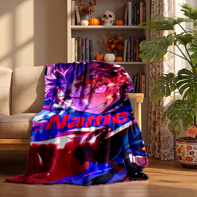 Tanjiro Custom Flannel Blankets Soft Warm Cozy Throws for Home Decor Holiday Gifts
