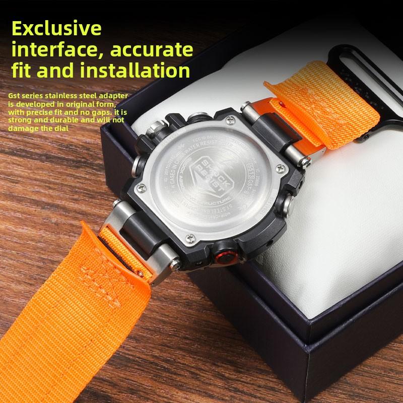 For Casio GSHOCK Heart of Steel Watch Strap GST-S130/S110/S120/W130L/B100/W300/400 Modifie nylon Watchband Wristband accessories