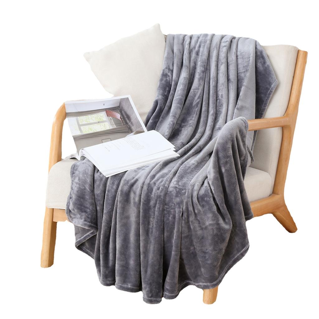 All-season Bedroom Throw Blanket Solid Color Flannel Soft and Comfortable Blanket Gift Air Conditioner Sofa Household Blanket