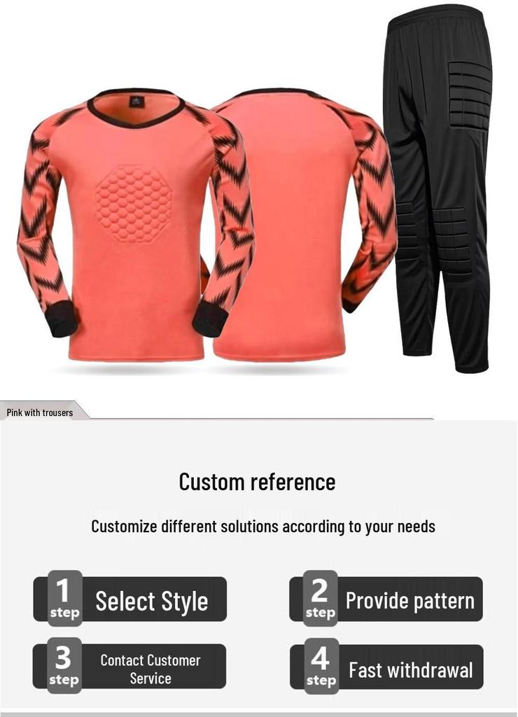 Multi-Directional Sponge Pad Goalkeeper Training Kit - Adult & Children Long Sleeve Football Uniform