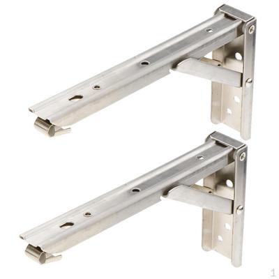 2 Stainless Steel Folding Shelves Table Or Brackets (8, 10, 12, 14 Inches)