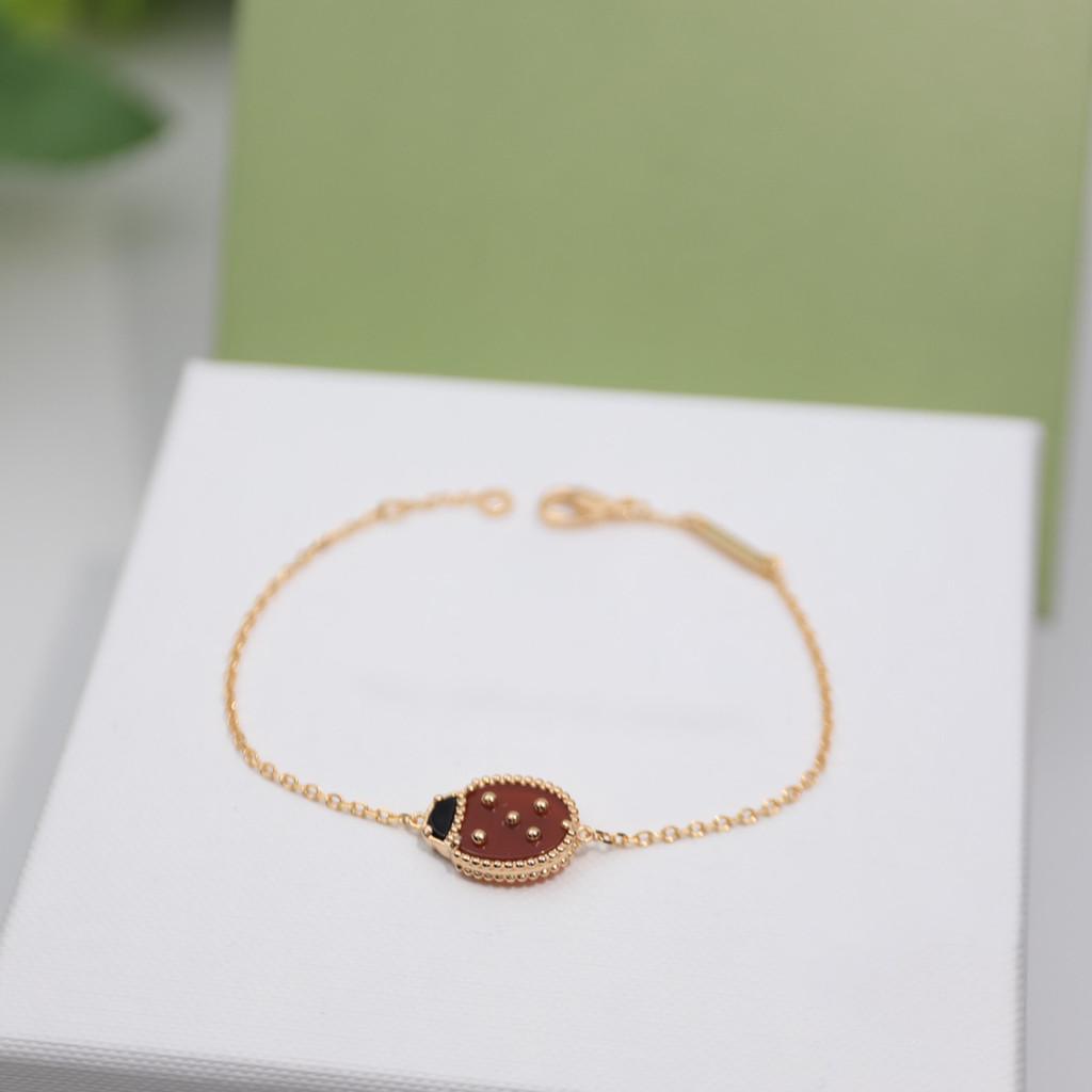 Ladybug Bracelet Four-leaf Clover Five-flower Bracelet Women's High-grade Personalized Version VCA Bracelet V Gold