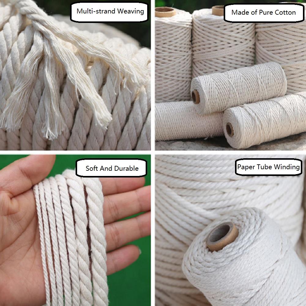 Naturbeiges Baumwoll-Drehkordel Seil Handwerker Schnur DIY Handwerk 3mm*100m