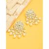 Gold Tone Kundan & Pearls Wedding Collection Dangle Earring For Women
