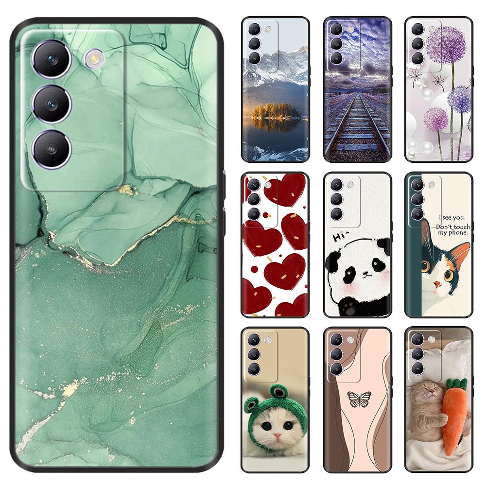 Shockproof Cover For Vivo V40 SE 5G T3 Y200e 5G V40SE Animal Painted Phone Back Cover Soft Silicone Case For Vivo T3 V40 SE Capa