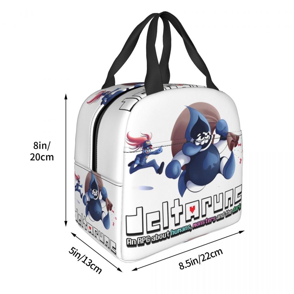 Deltarune Lancer Merch Insulated Lunch Bag For Picnic Ralsei Kris Food Storage Bag Portable Thermal Cooler Lunch Box
