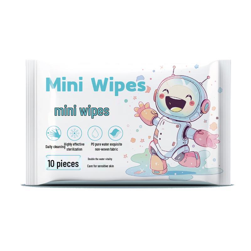 

Набор из 10 упаковок детских очищающих салфеток: Портативные влажные салфетки для путешествий, дома, ресторана, офиса