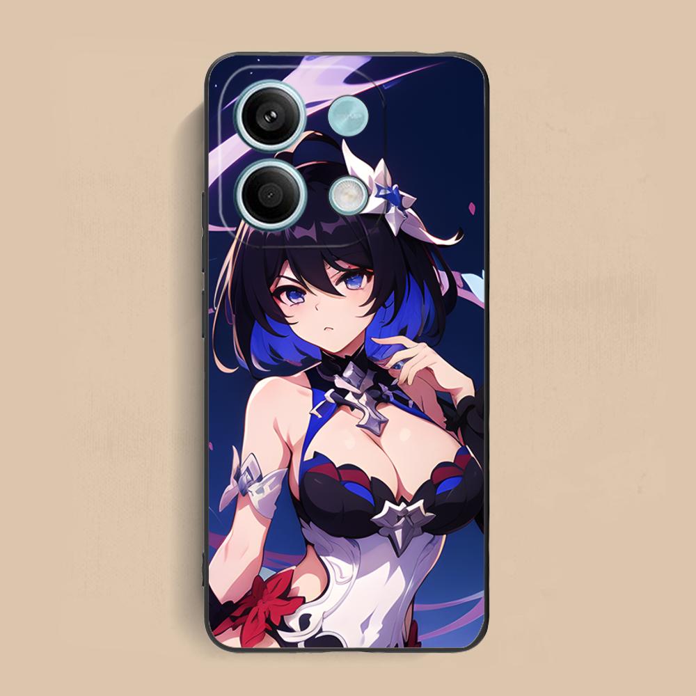 HSR Seele Matte TPU Mobile Phone Case for Xiaomi Redmi Note 14 13 12 11 S Pro Plus 4G 5G Colorful Printing Cover