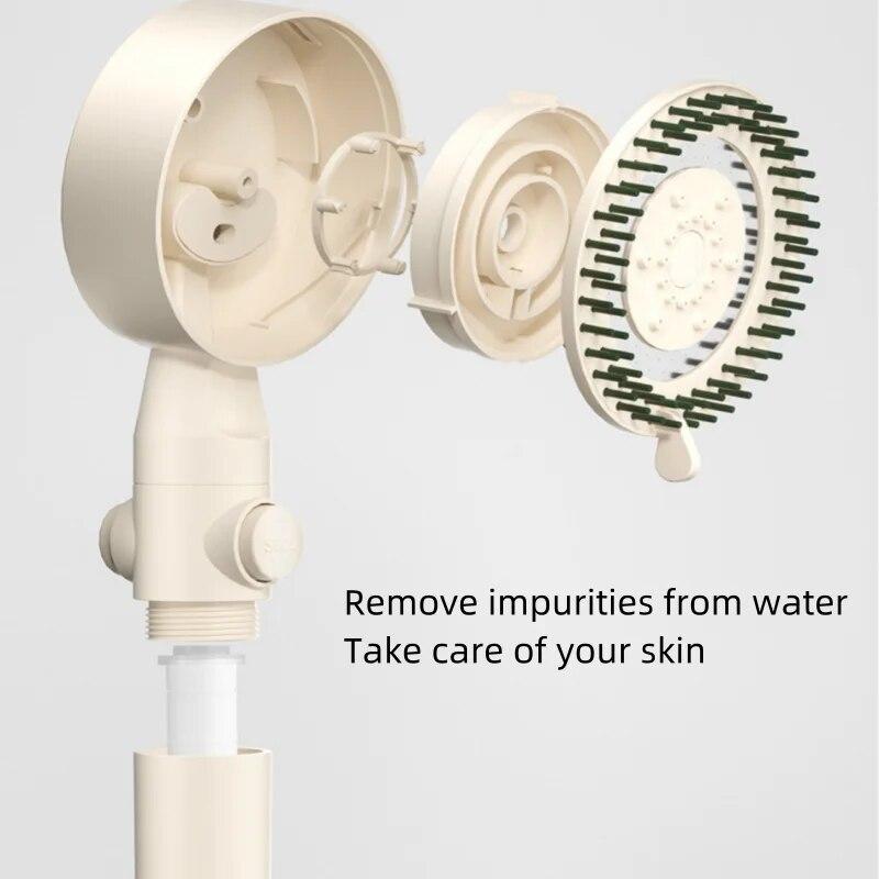 Dd-home Bathroom Accessories Black Gas Rain Mist Increase Water Heater Pressure Summer Showers Heads Polishing for Country House