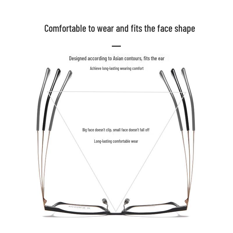 Trendy Pure Titanium Myopia Glasses for Men & Women – Super Light, Prescription-Compatible Frames for Small Faces