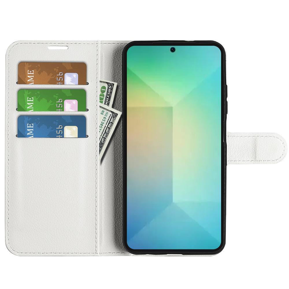 

For Samsung Galaxy S25 Case Litchi Texture Shockproof Leather Wallet Phone Cover Purple