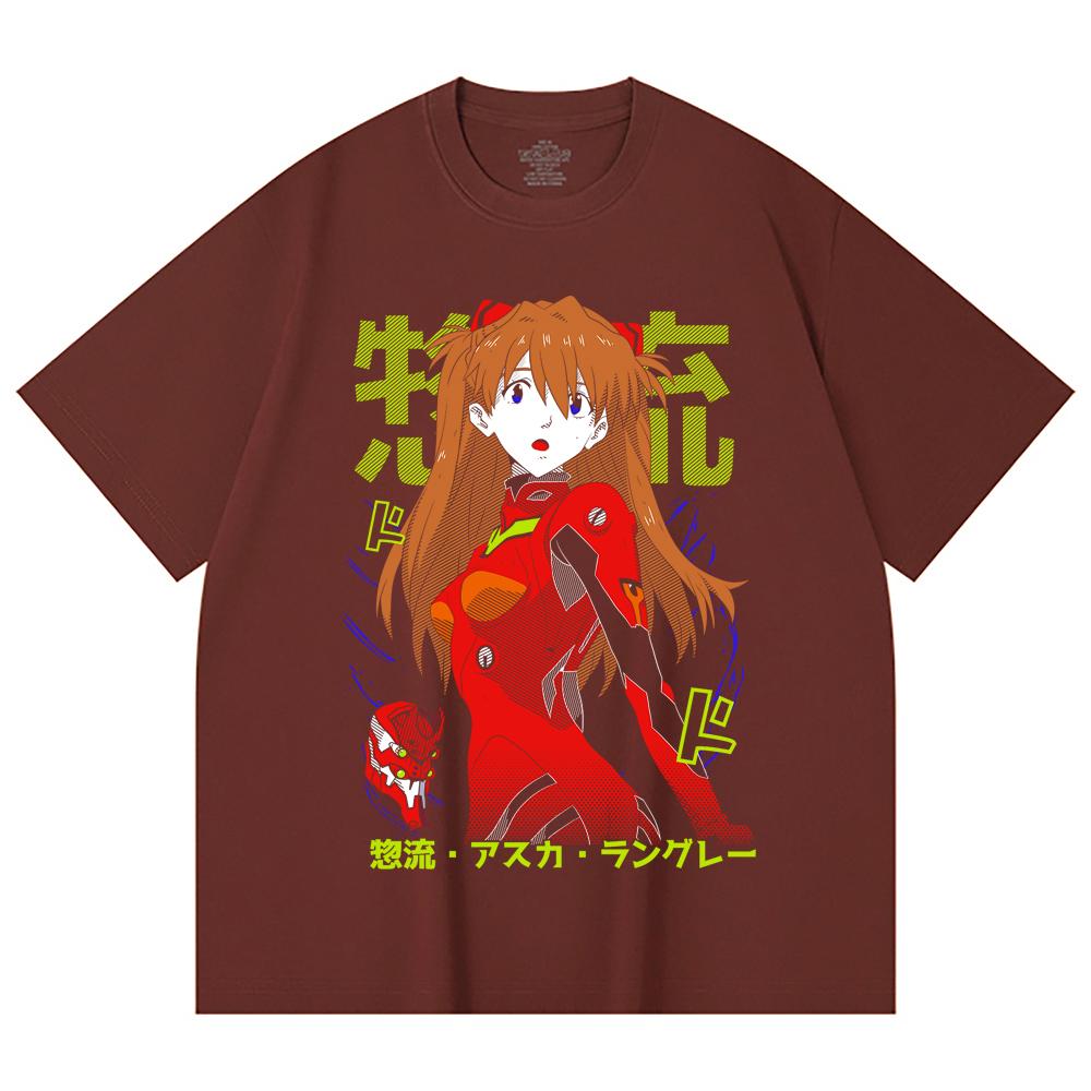 230 Gsm 100% Cotton Evangelion V10 Asuka Print Unisex Heavy Cotton T Shirt