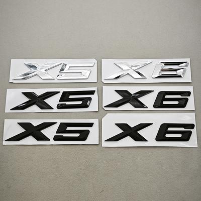 3D ABS Black Chrome Car Letters Rear Trunk Badge X5 X6 Logo Emblem Decals For X5 X6 F15 G05 F16 G06 Sticker Auto Accessories