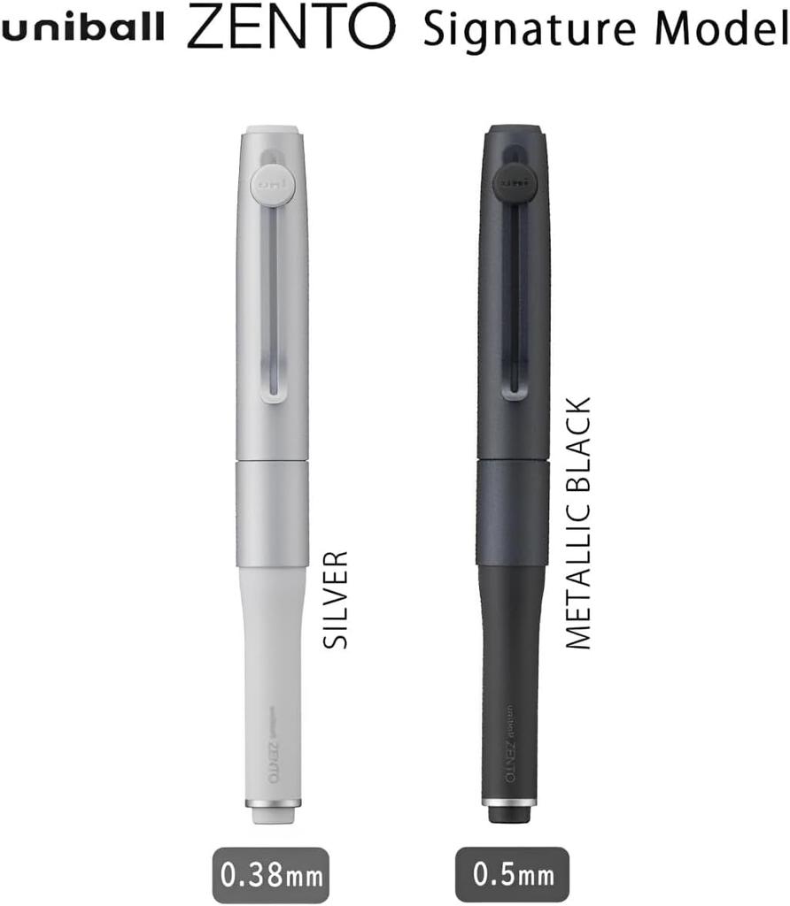 uniball ZENTO Signature Model Ballpoint Pen 0.5mm [Metallic Black] (Gift)