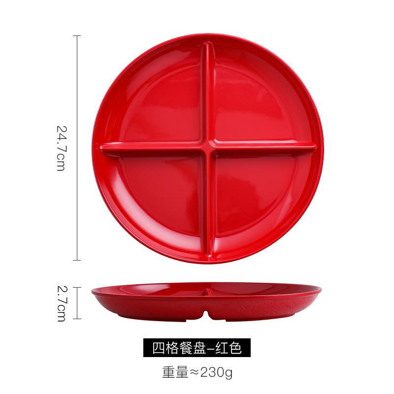 Commercial Divided Dining Plate Imitation Porcelain Melamine Tableware