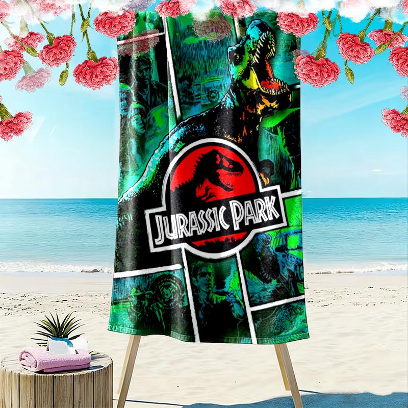 Jurassic Print Beach Towel, Large Soft Quick Dry Towel for Beach Camping Swimming