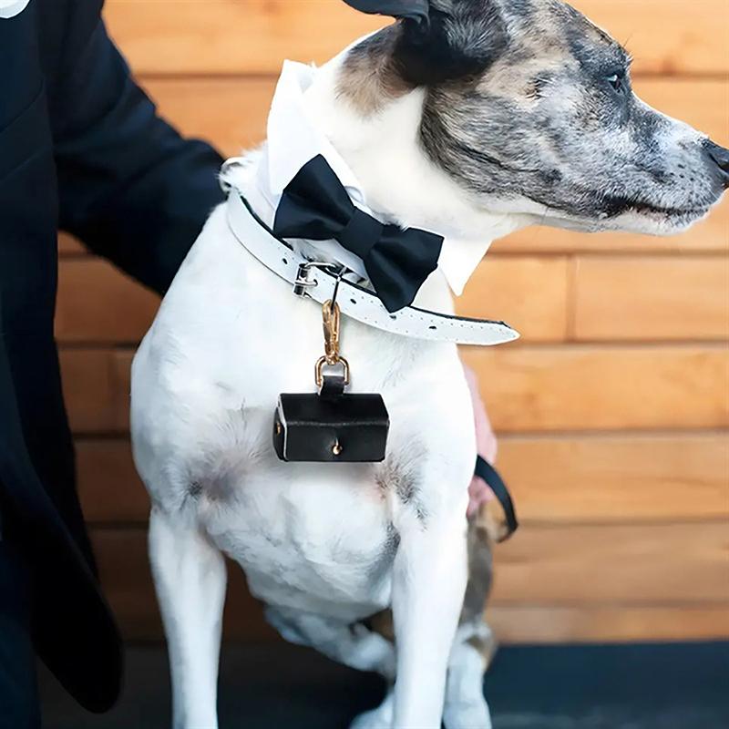 1Pc Mini Wedding Leather Ring Box For Proposing Dog Collar Pendant Ring Box Engagement Wedding Ring Storage Box