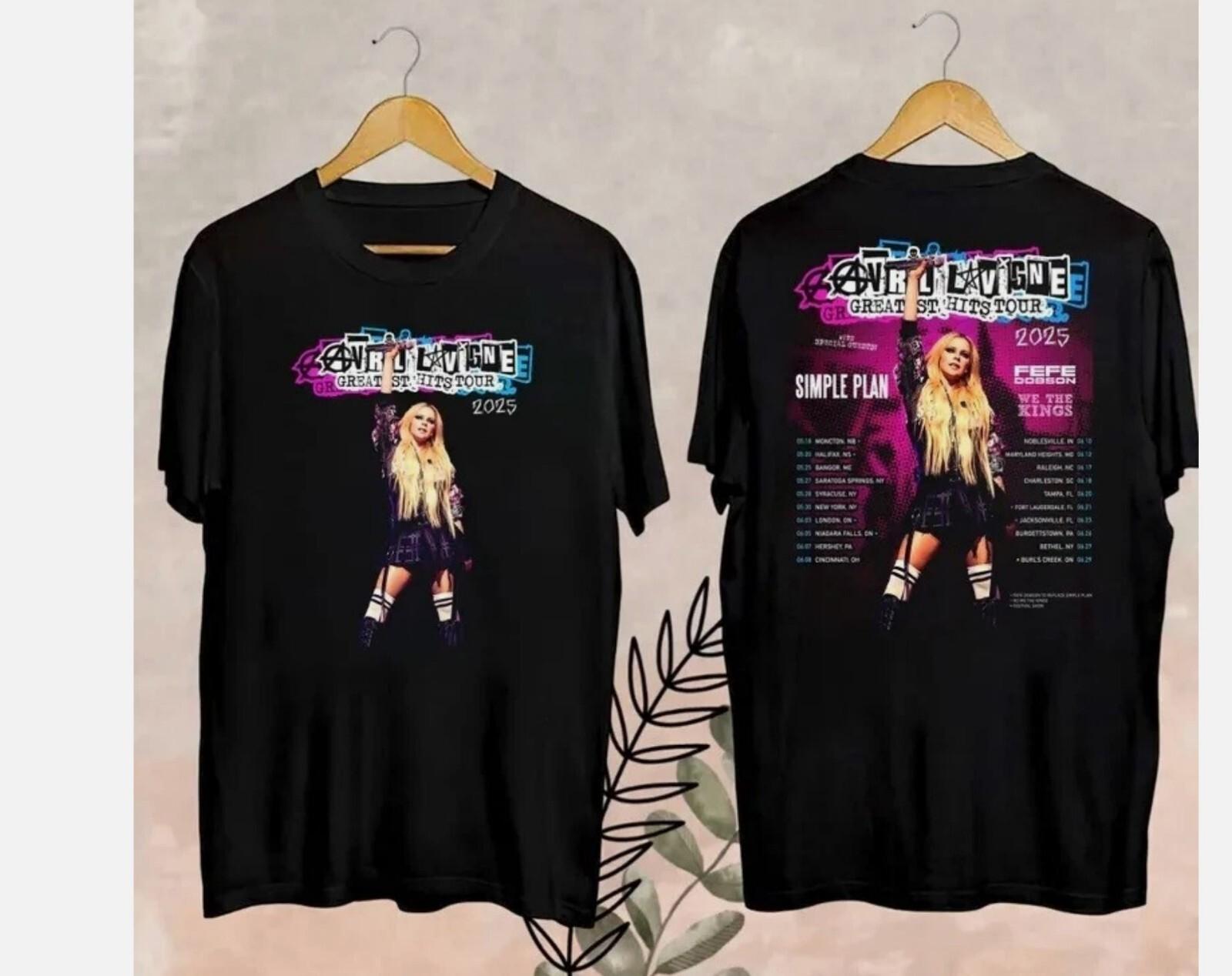 26 Avril Lavigne Greatest Hits Tour 2025 Shirt  Avril Lavigne 2025 Concert  Avril Unisex T-Shirt XXXXL