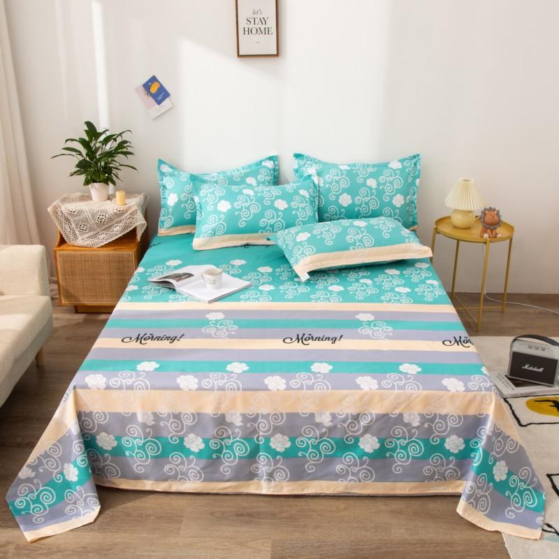 1pcs Dormitory Hotel Single Bed Sheets Elegant Geometry Printed Double Bed Sheets Cartoon Home Bedroom Decoration Supplies