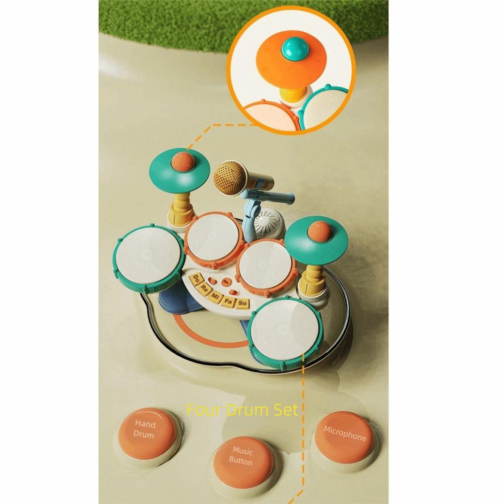 BPA Free Kids Drum Set Wear Resistant Musical Montessori Toys Jazz Drum Set Toys  Early Educational