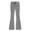 American Street Idle Style Stripe Design High Waist Lace-up Straight Bootcut Trousers Gyaru Slimming Knitted Casual Trousers