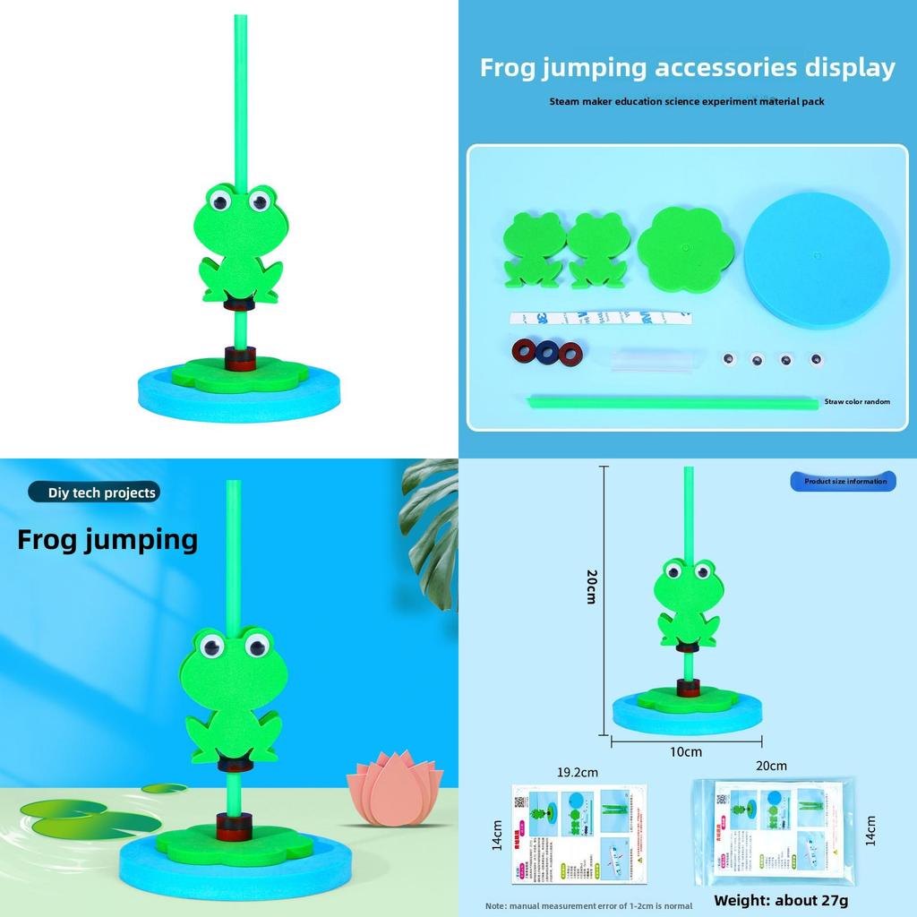 Magnet Bouncing Frog Experimental Assembly Material Set Children Puzzle Toy For Educational Play