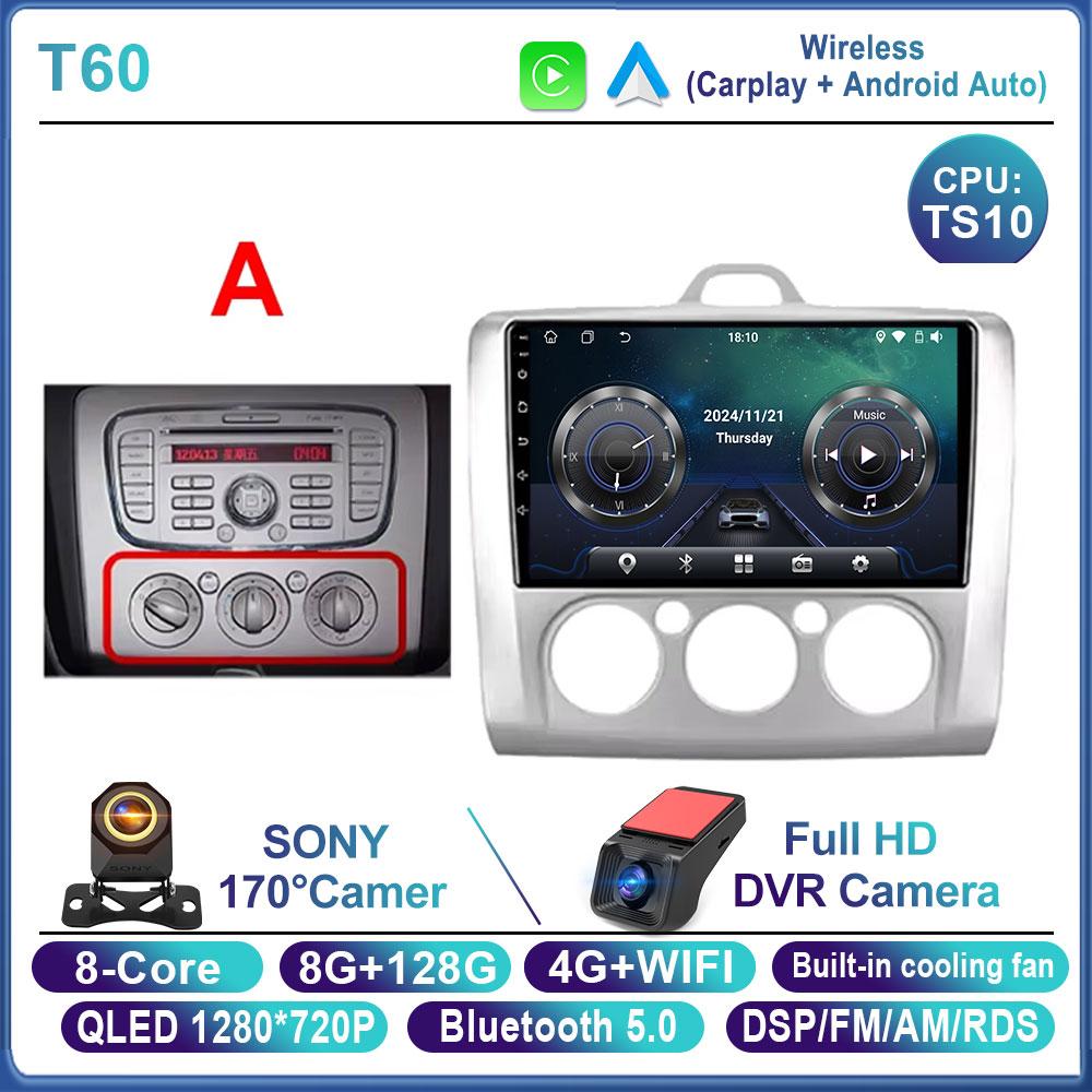 Android 16 For Ford Focus 2 3 Mk2 Mk3 2004 2005 2006 2007 - 2011 Car Radio Navigation Multimedia Player WIFI+4G GPS Carplay Auto