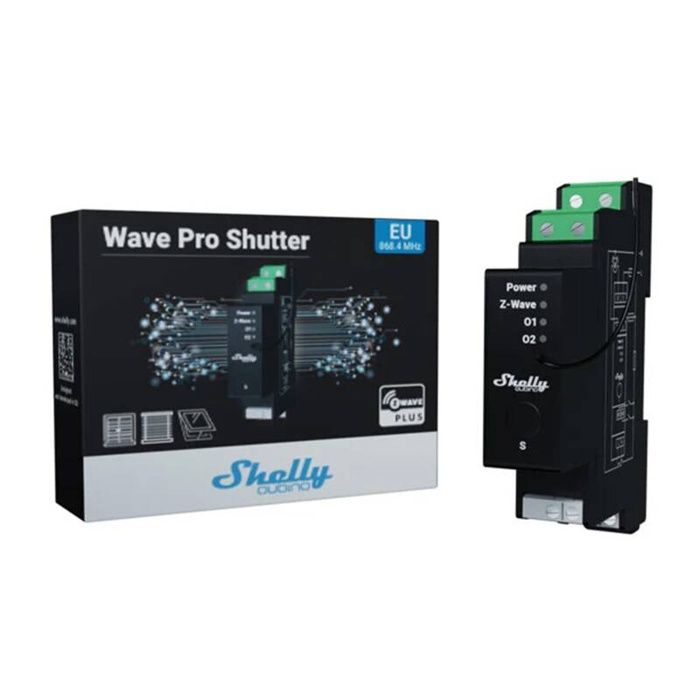Volet Relais DIN - SHELLY - Qubino Wave Pro - Mesure D'énergie - Contrôle Via Application - Blanc