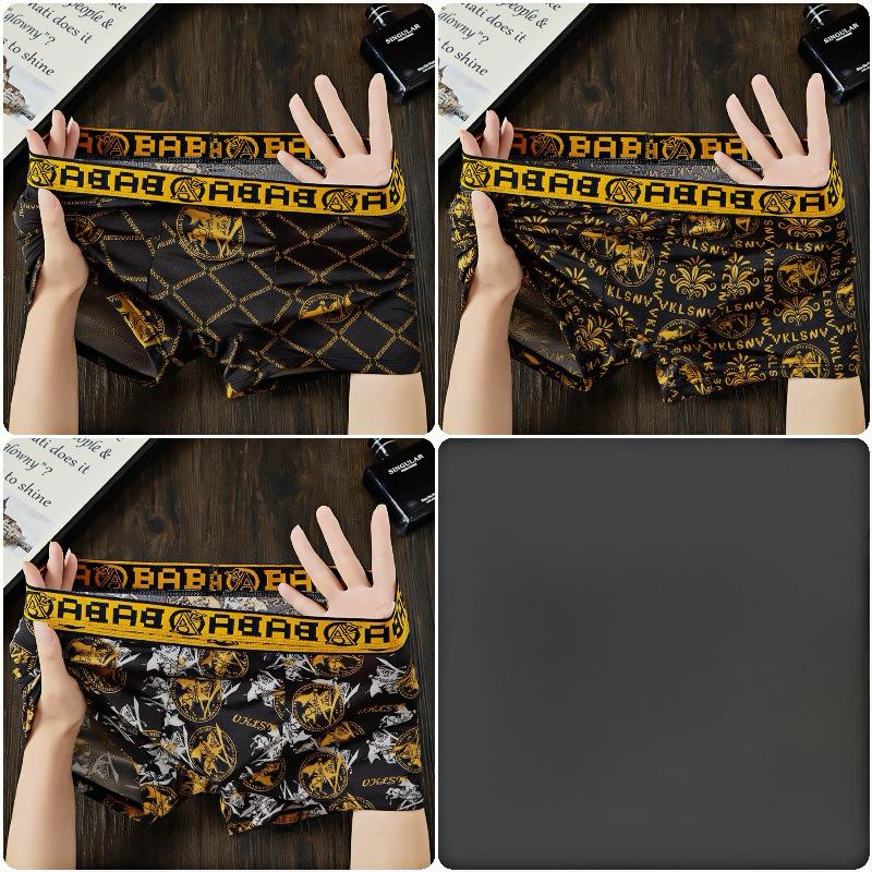 3pcs Men's Underwear Ice Silk Flat Leg Pants Breathable Square Leg Pants Men's Shorts Comfortable Plus Size Underwear Boxer Brief