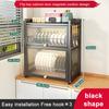 Double-layer Dustproof Kitchen Dish Bowl Drying Rack Counter Dishwasher Organizer Rack With Chopstick Cage Tableware Basket