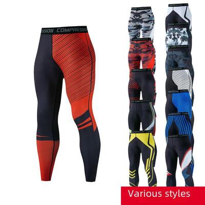 Men's Quick-Dry Fitness Tights - Digital Print Yoga & Running Pants