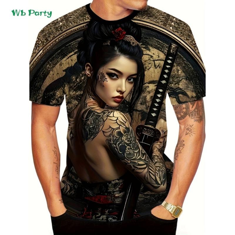 

3D Painting Short Sleeve Tee Summer Outdoor Men s Tops Fashion Round Neck Men s 5XL