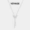Elegant Butterfly Tassel Zircon Pendant Necklace for Women - Luxury Sweater Chain Accessory