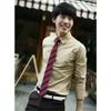 New Spring and Autumn Fashion Leisure Business Simple Polo Collar Long Sleeve Solid Color Slim Fit Men's Inch Shirt