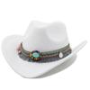 With Tassels Western Cowboy Hat Solid Color Party Cosplay Hat Cool Top Hat  Outdoor Visor Caps