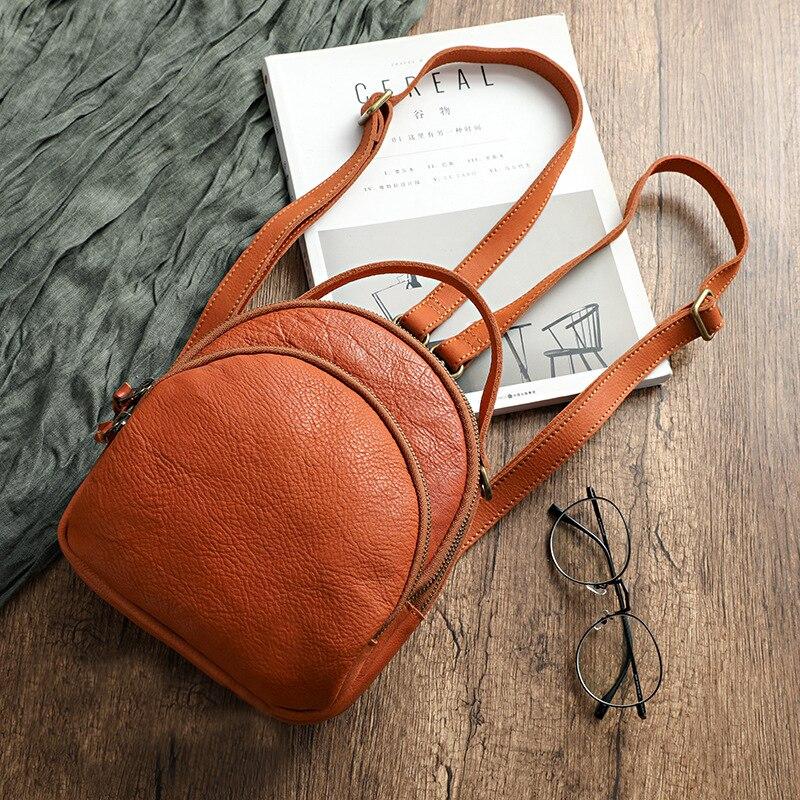 

Johnature ручной работы винтажный рюкзак из натуральной кожи женский рюкзак для отдыха мягкая яловая кожа однотонная дорожная сумка коричневый