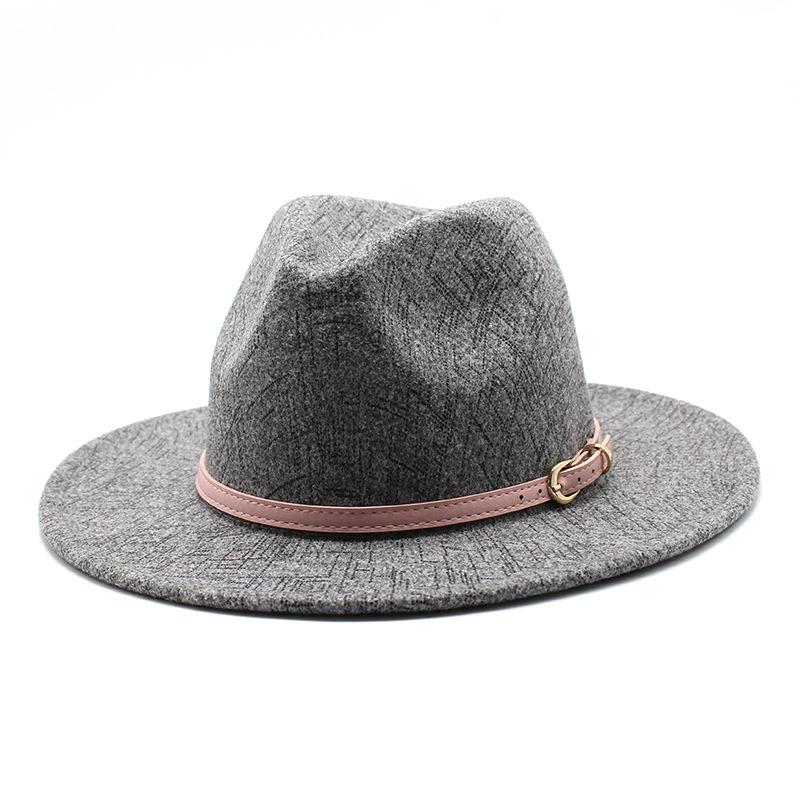 Ethnic Style Woolen Big-Brimmed Jazz Top Hat For Men And Women 9.5Cm Big-Edged Jazz Hat Church Hat
