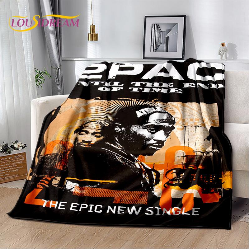 Rapper Eminem Tupac 2pac Hip-Hopová hudba Rapový Bůh Deku, Měkká přehozová deka pro Domov Ložnici Postel Pohovku Piknik Cestování Kryt Dárek