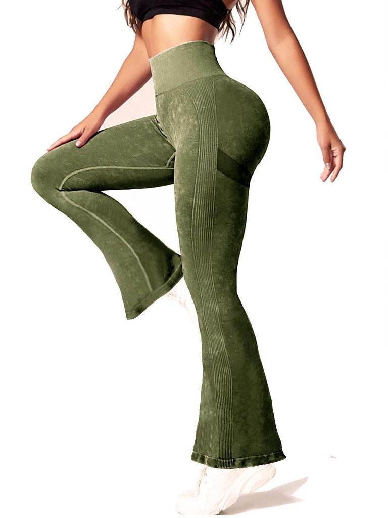 Pantaloni da Yoga a Vita Alta a Gamba Larga Sollevamento Glutei - Stile Europeo e Americano